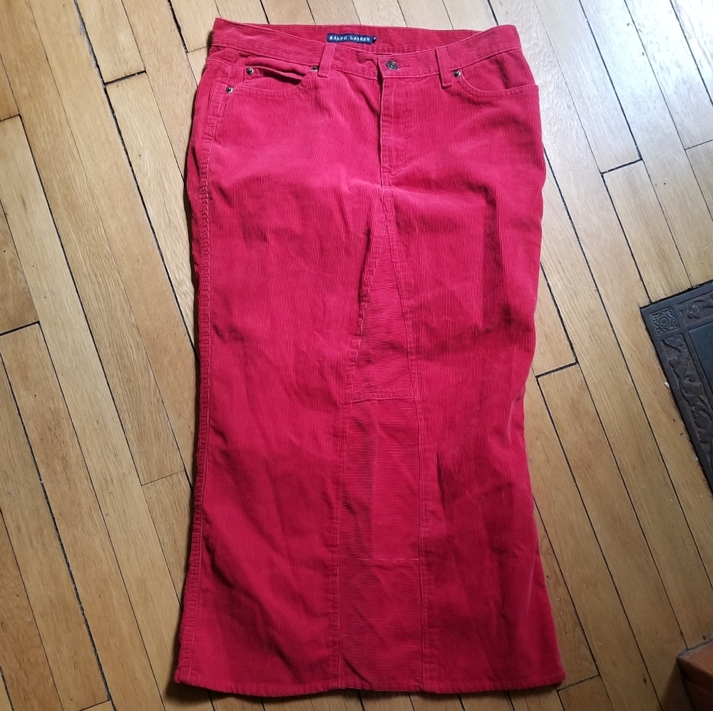 Rare Gorgeous vintage Women's Ralph Lauren corduroy 100% cotton skirt size 8